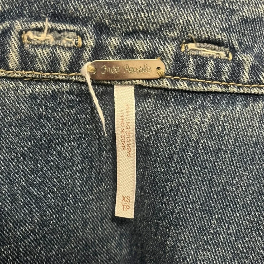 FREE PEOPLE Collared Knit and Denim Jean‎ Jacket Size XS | EUC - Picture 6 of 6